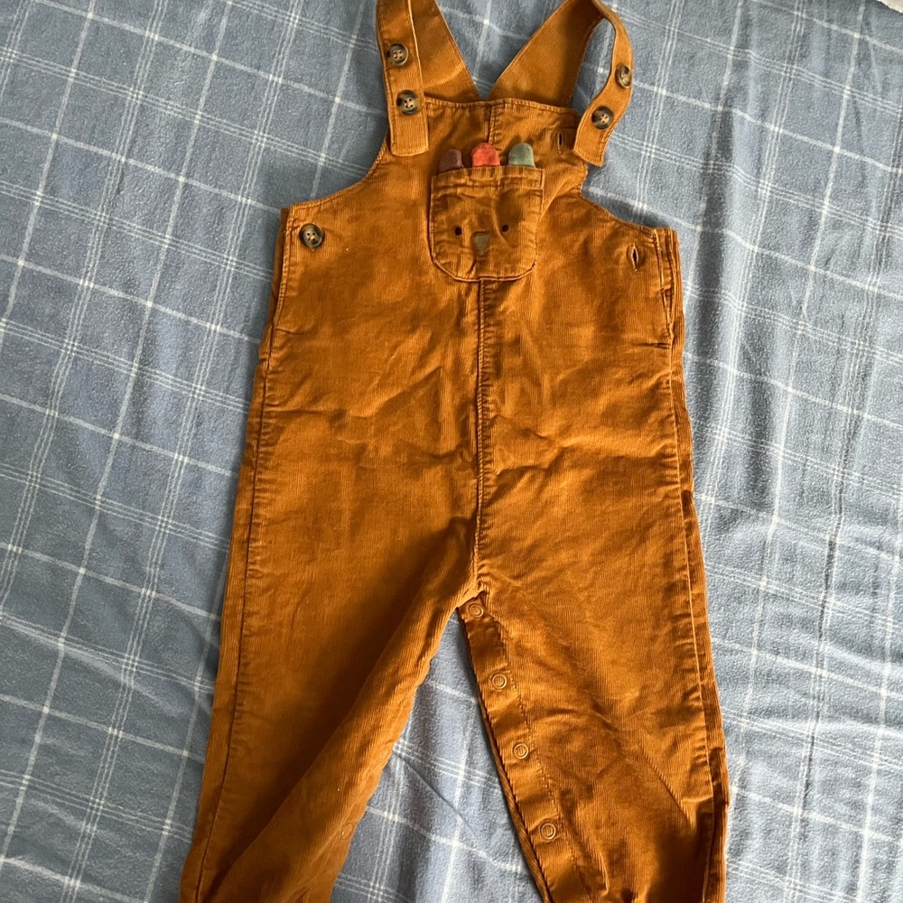Baby Orange Overalls with Button Straps